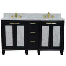 Load image into Gallery viewer, Bellaterra Home Vanity BellaTerra Home 61&quot; Double sink vanity in Dark Gray finish with White carrara marble and oval sink 400990-61D-DG-WM