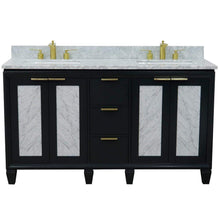 Load image into Gallery viewer, Bellaterra Home Vanity BellaTerra Home 61&quot; Double sink vanity in Dark Gray finish with White carrara marble and rectangle sink 400990-61D-DG-WMR