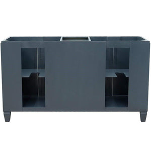 Bellaterra Home Vanity BellaTerra Home 61" Double sink vanity in Dark Gray finish with White carrara marble and rectangle sink 400990-61D-DG-WMR