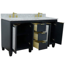 Load image into Gallery viewer, Bellaterra Home Vanity BellaTerra Home 61&quot; Double sink vanity in Dark Gray finish with White carrara marble and rectangle sink 400990-61D-DG-WMR