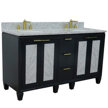 Load image into Gallery viewer, Bellaterra Home Vanity BellaTerra Home 61&quot; Double sink vanity in Dark Gray finish with White carrara marble and rectangle sink 400990-61D-DG-WMR