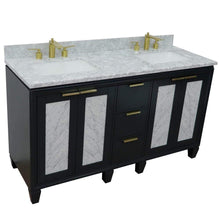 Load image into Gallery viewer, Bellaterra Home Vanity BellaTerra Home 61&quot; Double sink vanity in Dark Gray finish with White carrara marble and rectangle sink 400990-61D-DG-WMR