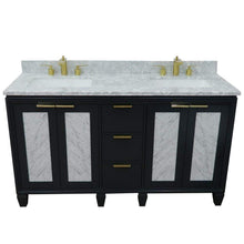 Load image into Gallery viewer, Bellaterra Home Vanity BellaTerra Home 61&quot; Double sink vanity in Dark Gray finish with White carrara marble and rectangle sink 400990-61D-DG-WMR