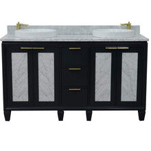 Load image into Gallery viewer, Bellaterra Home Vanity BellaTerra Home 61&quot; Double sink vanity in Dark Gray finish with White carrara marble and round sink 400990-61D-DG-WMRD