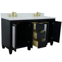 Load image into Gallery viewer, Bellaterra Home Vanity BellaTerra Home 61&quot; Double sink vanity in Dark Gray finish with White quartz and rectangle sink 400990-61D-DG-WER