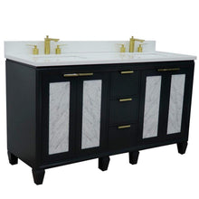 Load image into Gallery viewer, Bellaterra Home Vanity BellaTerra Home 61&quot; Double sink vanity in Dark Gray finish with White quartz and rectangle sink 400990-61D-DG-WER
