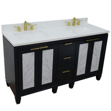 Load image into Gallery viewer, Bellaterra Home Vanity BellaTerra Home 61&quot; Double sink vanity in Dark Gray finish with White quartz and rectangle sink 400990-61D-DG-WER