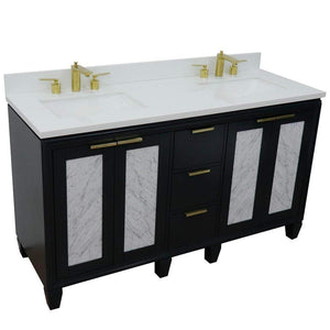 Bellaterra Home Vanity BellaTerra Home 61" Double sink vanity in Dark Gray finish with White quartz and rectangle sink 400990-61D-DG-WER