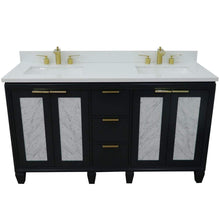 Load image into Gallery viewer, Bellaterra Home Vanity BellaTerra Home 61&quot; Double sink vanity in Dark Gray finish with White quartz and rectangle sink 400990-61D-DG-WER