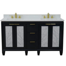 Load image into Gallery viewer, Bellaterra Home Vanity BellaTerra Home 61&quot; Double sink vanity in Dark Gray finish with White quartz and rectangle sink 400990-61D-DG-WER
