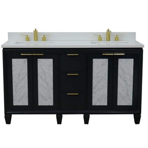 Bellaterra Home Vanity BellaTerra Home 61" Double sink vanity in Dark Gray finish with White quartz and rectangle sink 400990-61D-DG-WER