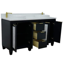 Load image into Gallery viewer, Bellaterra Home Vanity BellaTerra Home 61&quot; Double sink vanity in Dark Gray finish with White quartz and round sink 400990-61D-DG-WER