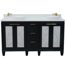 Load image into Gallery viewer, Bellaterra Home Vanity BellaTerra Home 61&quot; Double sink vanity in Dark Gray finish with White quartz and round sink 400990-61D-DG-WER