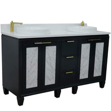 Load image into Gallery viewer, Bellaterra Home Vanity BellaTerra Home 61&quot; Double sink vanity in Dark Gray finish with White quartz and round sink 400990-61D-DG-WER