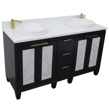 Load image into Gallery viewer, Bellaterra Home Vanity BellaTerra Home 61&quot; Double sink vanity in Dark Gray finish with White quartz and round sink 400990-61D-DG-WER