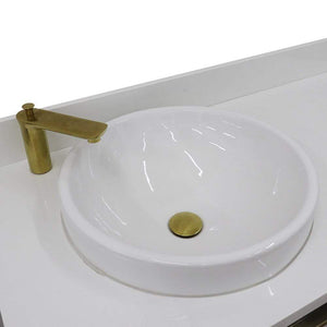 Bellaterra Home Vanity BellaTerra Home 61" Double sink vanity in Dark Gray finish with White quartz and round sink 400990-61D-DG-WER
