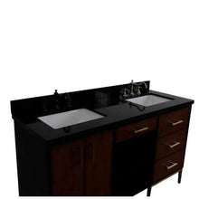 Load image into Gallery viewer, Bellaterra Home Vanity BellaTerra Home 61&quot; Double sink vanity in Walnut and Black finish and Black galaxy granite and rectangle sink 400900-61D-WB-BGR