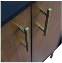 Load image into Gallery viewer, Bellaterra Home Vanity BellaTerra Home 61&quot; Double sink vanity in Walnut and Black finish and Black galaxy granite and rectangle sink 400900-61D-WB-BGR