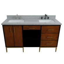 Load image into Gallery viewer, Bellaterra Home Vanity BellaTerra Home 61&quot; Double sink vanity in Walnut and Black finish and Gray granite and rectangle sink 400900-61D-WB-GYR