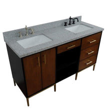 Load image into Gallery viewer, Bellaterra Home Vanity BellaTerra Home 61&quot; Double sink vanity in Walnut and Black finish and Gray granite and rectangle sink 400900-61D-WB-GYR