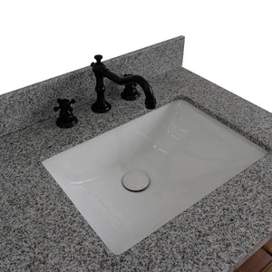 Bellaterra Home Vanity BellaTerra Home 61" Double sink vanity in Walnut and Black finish and Gray granite and rectangle sink 400900-61D-WB-GYR