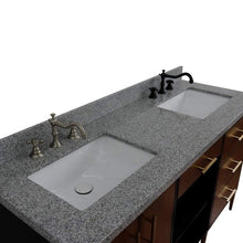 Load image into Gallery viewer, Bellaterra Home Vanity BellaTerra Home 61&quot; Double sink vanity in Walnut and Black finish and Gray granite and rectangle sink 400900-61D-WB-GYR
