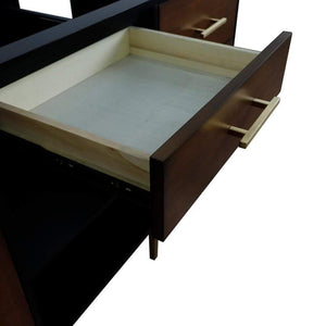 Bellaterra Home Vanity BellaTerra Home 61" Double sink vanity in Walnut and Black finish and Gray granite and round sink 400900-61D-WB-GYRD