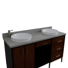 Load image into Gallery viewer, Bellaterra Home Vanity BellaTerra Home 61&quot; Double sink vanity in Walnut and Black finish and Gray granite and round sink 400900-61D-WB-GYRD