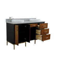Load image into Gallery viewer, Bellaterra Home Vanity BellaTerra Home 61&quot; Double sink vanity in Walnut and Black finish and Gray granite and round sink 400900-61D-WB-GYRD