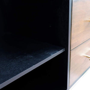 Bellaterra Home Vanity BellaTerra Home 61" Double sink vanity in Walnut and Black finish and Gray granite and round sink 400900-61D-WB-GYRD