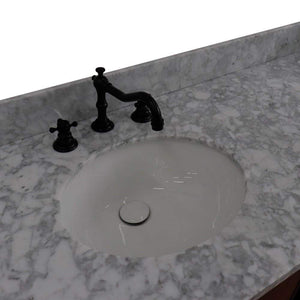 Bellaterra Home Vanity BellaTerra Home 61" Double sink vanity in Walnut and Black finish and White carrara marble and oval sink 400900-61D-WB-WMO