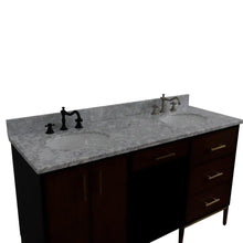 Load image into Gallery viewer, Bellaterra Home Vanity BellaTerra Home 61&quot; Double sink vanity in Walnut and Black finish and White carrara marble and oval sink 400900-61D-WB-WMO