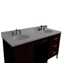 Load image into Gallery viewer, Bellaterra Home Vanity BellaTerra Home 61&quot; Double sink vanity in Walnut and Black finish and White quartz and oval sink 400900-61D-WB-WEO