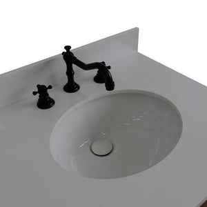 Bellaterra Home Vanity BellaTerra Home 61" Double sink vanity in Walnut and Black finish and White quartz and oval sink 400900-61D-WB-WEO