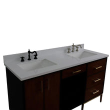 Load image into Gallery viewer, Bellaterra Home Vanity BellaTerra Home 61&quot; Double sink vanity in Walnut and Black finish and White quartz and rectangle sink  400900-61D-WB-WER
