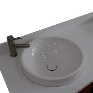 Bellaterra Home Vanity BellaTerra Home 61" Double sink vanity in Walnut and Black finish and White quartz and round sink 400900-61D-WB-WERD