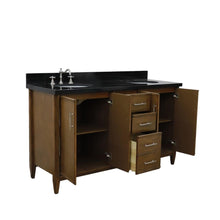 Load image into Gallery viewer, Bellaterra Home Vanity BellaTerra Home 61&quot; Double sink vanity in Walnut finish with Black galaxy granite and oval sink 400901-61D-WA-BGO