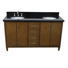 Load image into Gallery viewer, Bellaterra Home Vanity BellaTerra Home 61&quot; Double sink vanity in Walnut finish with Black galaxy granite and oval sink 400901-61D-WA-BGO