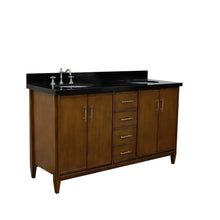 Load image into Gallery viewer, Bellaterra Home Vanity BellaTerra Home 61&quot; Double sink vanity in Walnut finish with Black galaxy granite and oval sink 400901-61D-WA-BGO