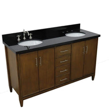 Load image into Gallery viewer, Bellaterra Home Vanity BellaTerra Home 61&quot; Double sink vanity in Walnut finish with Black galaxy granite and oval sink 400901-61D-WA-BGO