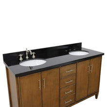 Load image into Gallery viewer, Bellaterra Home Vanity BellaTerra Home 61&quot; Double sink vanity in Walnut finish with Black galaxy granite and oval sink 400901-61D-WA-BGO