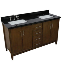 Load image into Gallery viewer, Bellaterra Home Vanity BellaTerra Home 61&quot; Double sink vanity in Walnut finish with Black galaxy granite and rectangle sink 400901-61D-WA-BGR