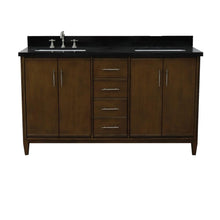 Load image into Gallery viewer, Bellaterra Home Vanity BellaTerra Home 61&quot; Double sink vanity in Walnut finish with Black galaxy granite and rectangle sink 400901-61D-WA-BGR