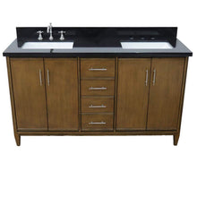 Load image into Gallery viewer, Bellaterra Home Vanity BellaTerra Home 61&quot; Double sink vanity in Walnut finish with Black galaxy granite and rectangle sink 400901-61D-WA-BGR
