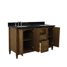 Load image into Gallery viewer, Bellaterra Home Vanity BellaTerra Home 61&quot; Double sink vanity in Walnut finish with Black galaxy granite and rectangle sink 400901-61D-WA-BGR