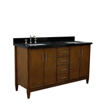 Load image into Gallery viewer, Bellaterra Home Vanity BellaTerra Home 61&quot; Double sink vanity in Walnut finish with Black galaxy granite and rectangle sink 400901-61D-WA-BGR