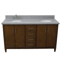 Load image into Gallery viewer, Bellaterra Home Vanity BellaTerra Home 61&quot; Double sink vanity in Walnut finish with Gray granite and oval sink