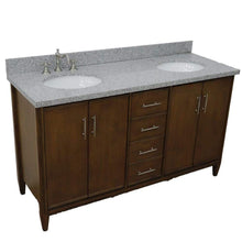 Load image into Gallery viewer, Bellaterra Home Vanity BellaTerra Home 61&quot; Double sink vanity in Walnut finish with Gray granite and oval sink