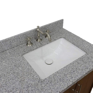 Bellaterra Home Vanity BellaTerra Home 61" Double sink vanity in Walnut finish with Gray granite and rectangle sink 400901-61D-WA-GYR