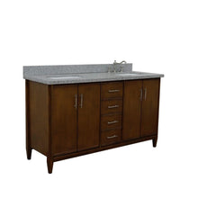 Load image into Gallery viewer, Bellaterra Home Vanity BellaTerra Home 61&quot; Double sink vanity in Walnut finish with Gray granite and rectangle sink 400901-61D-WA-GYR